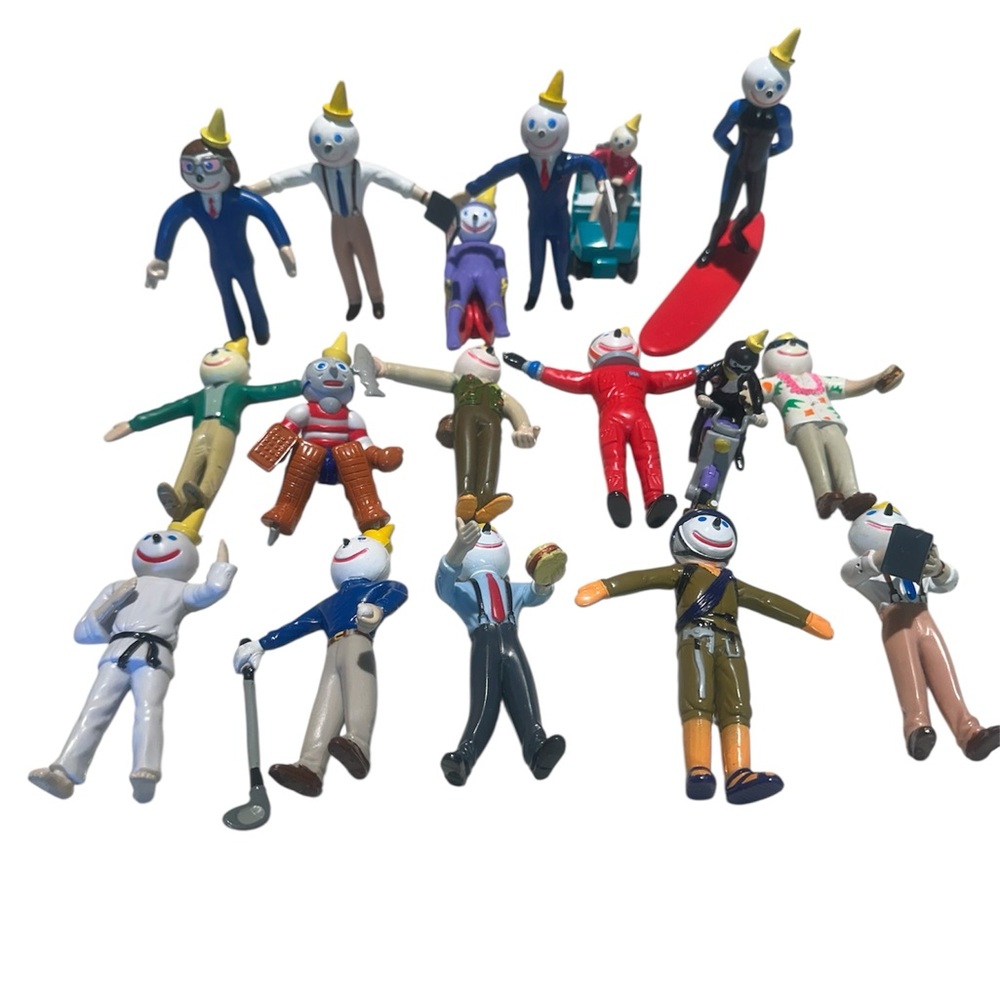 Vintage Jack In The Box Bendy Figures Lot (17) 90s Jock Jack Toy Collection